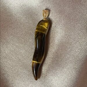 Tiger's Eye Pendant with 14k Yellow Gold Bail